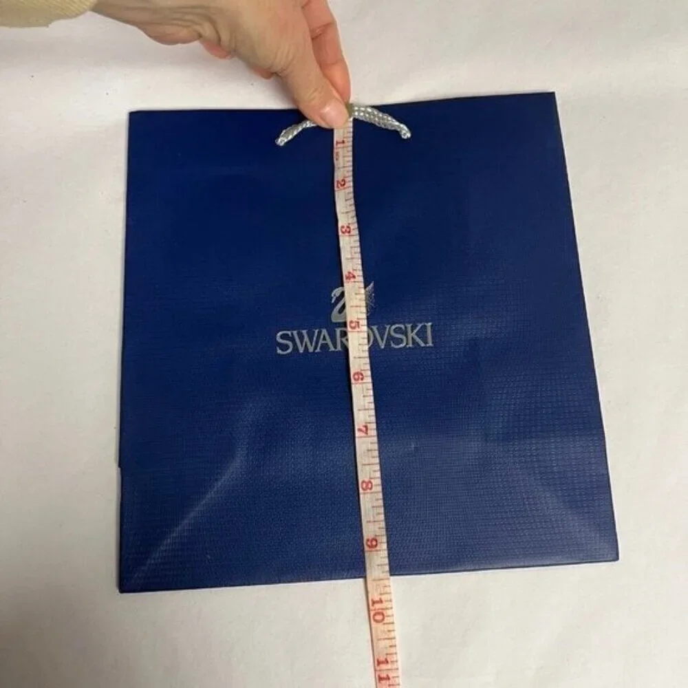 Authentic Swarovski Empty Shopping Paper Gift Bags 9.5 X 9 X 4.5” Set Of 2